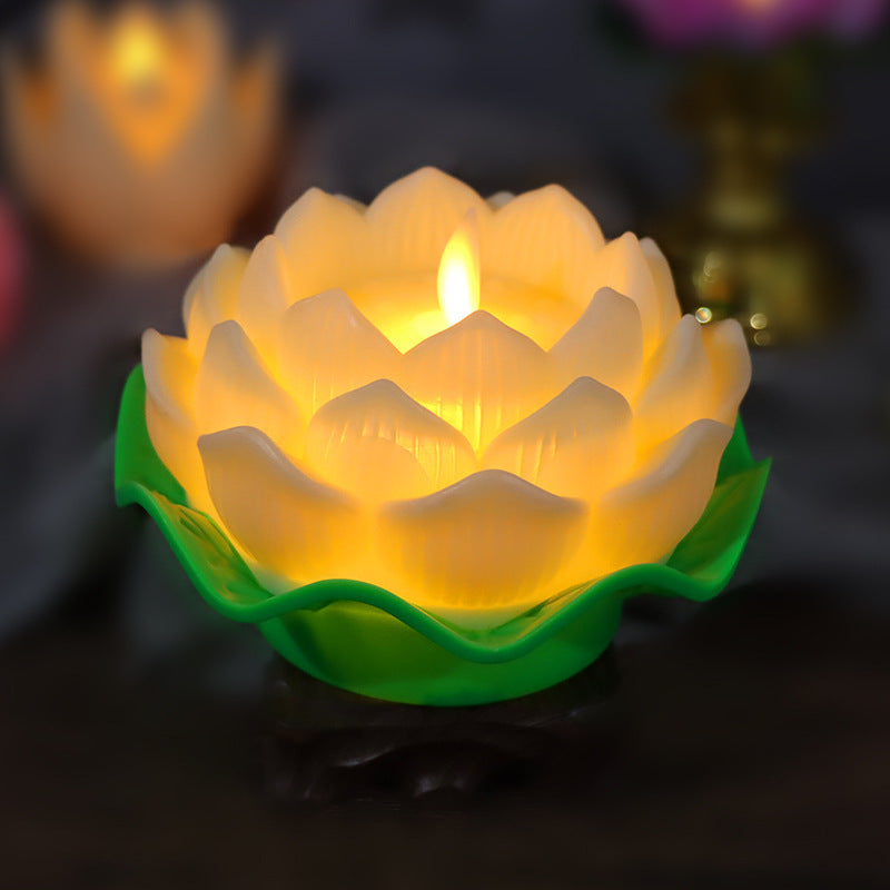 Lotus Lamp LED Candle Light Plastic Luminous Decorative Ornaments