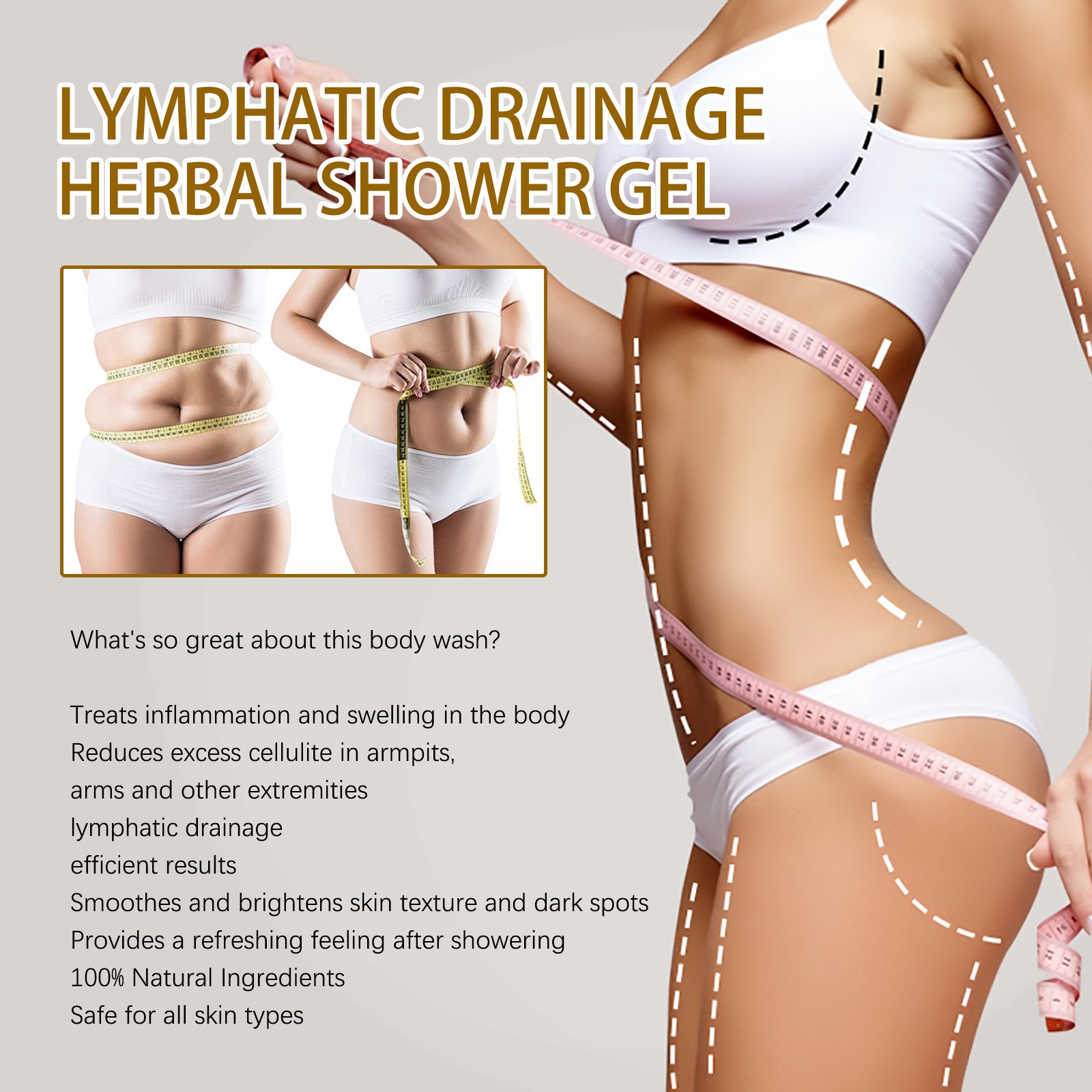 Ginger Body Shaping Shower Gel Fade Lymph Slimming Softening Skin Firming Thin Waist