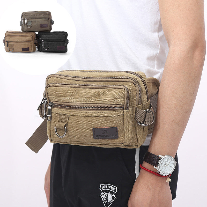 Men's Casual Canvas Waist Pack Regular With Adjustable Strap