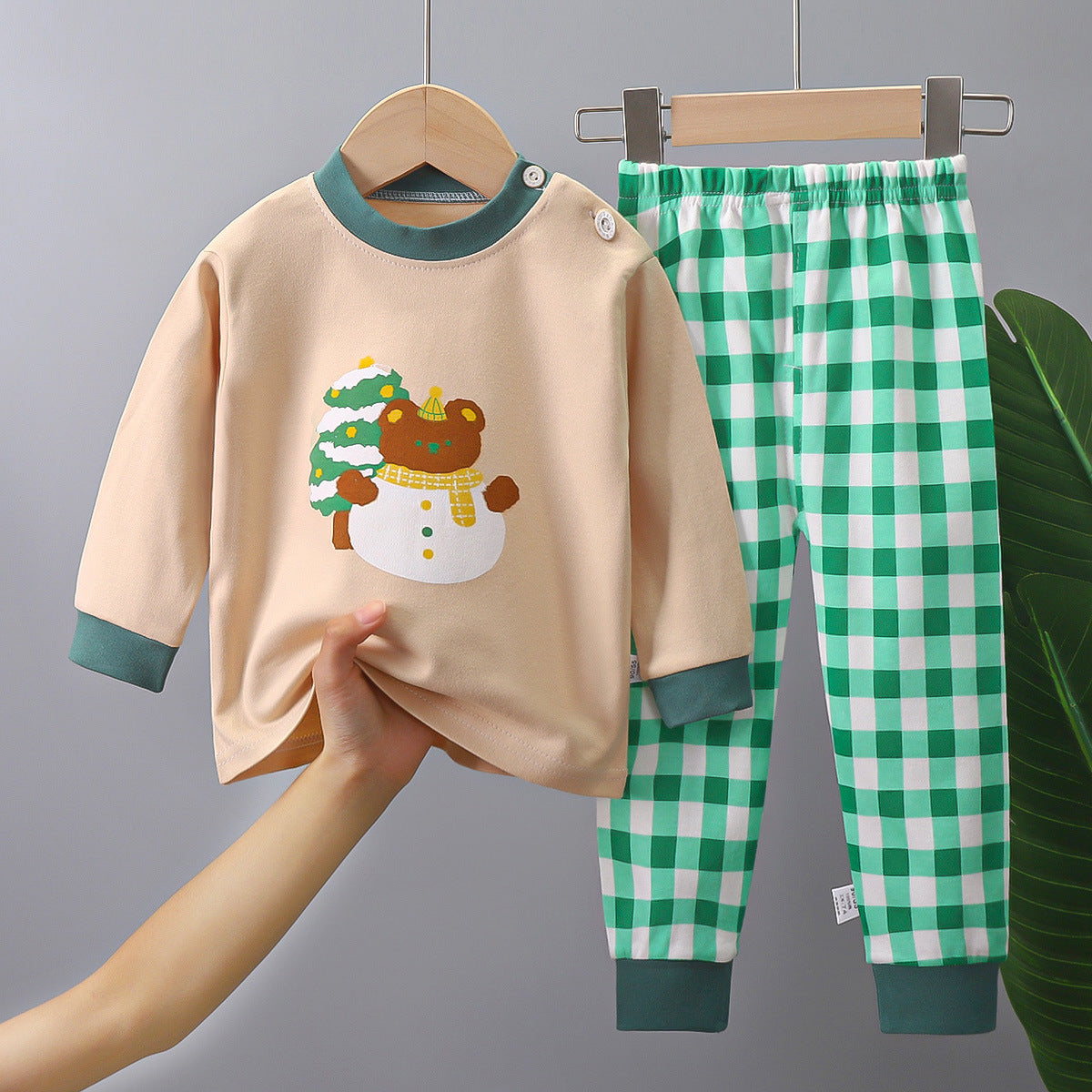Children's Underwear Suit Cotton New Boys' Home Wear Baby All Cotton Thermal Girls' Long Johns Top & Bottom Children's Clothing