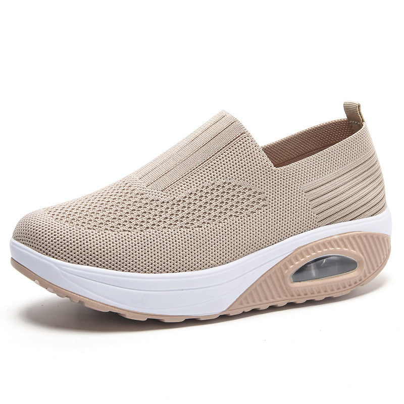 New Women's Leisure Sports Air Cushion Non-slip Flying Woven Women's Shoes