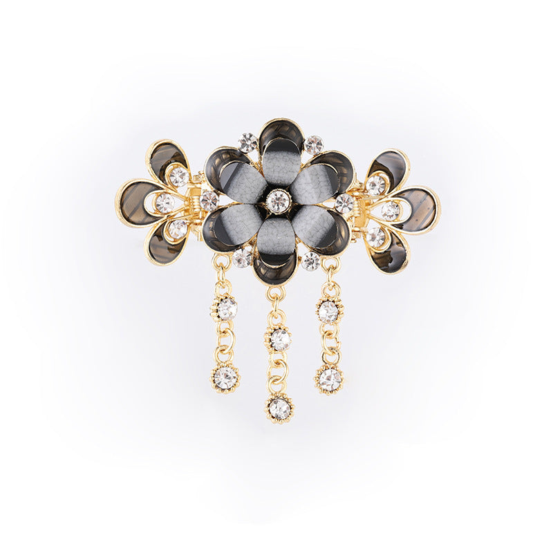 Vintage Plate Back Head Fringe Clip