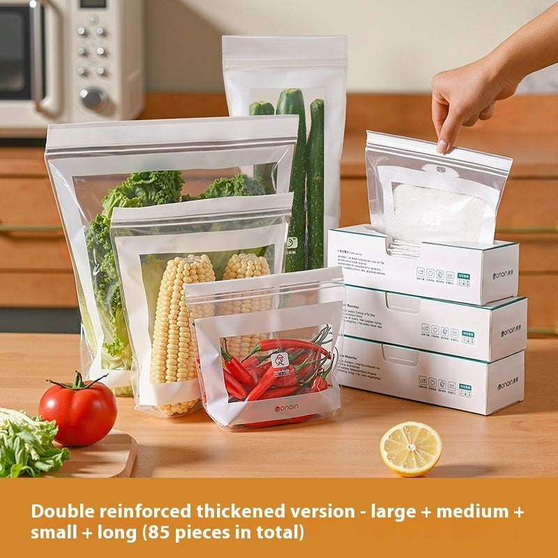 Food Grade Freshness Protection Package Household Extra Thick Retain Freshness Envelope Bag Zip Lock Bag Kitchen Refrigerator Freeze Storage Split Storage