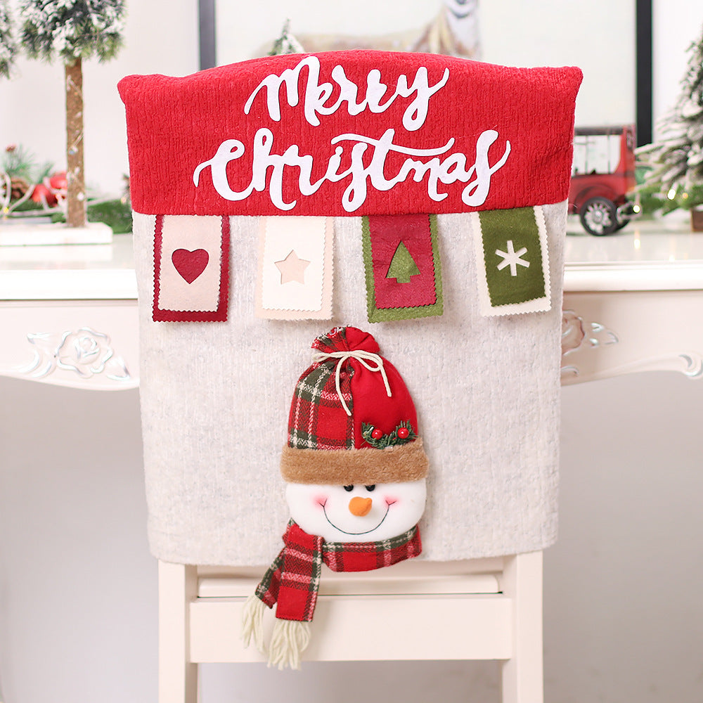 Christmas Decorations Cartoon Color Three-dimensional Doll Chair Cover