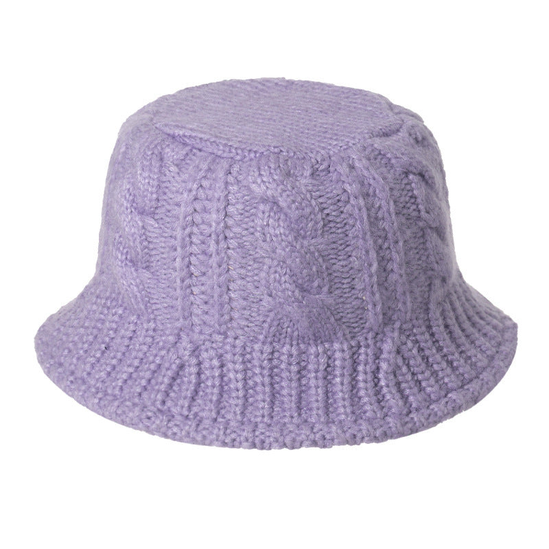 Crossborder Hot Sale Autumnwinter New Woolen Twist Knitted Fisherman Hat