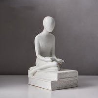 Sitting book reading white
