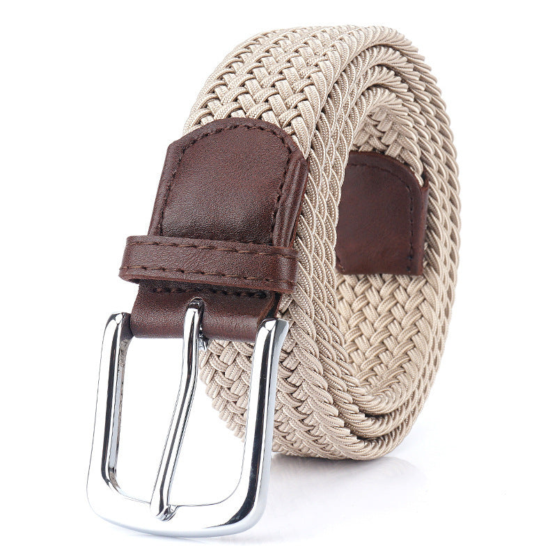 Silk Elastic Woven Canvas Belt – Unisex Adjustable Men’s & Women’s Waistband