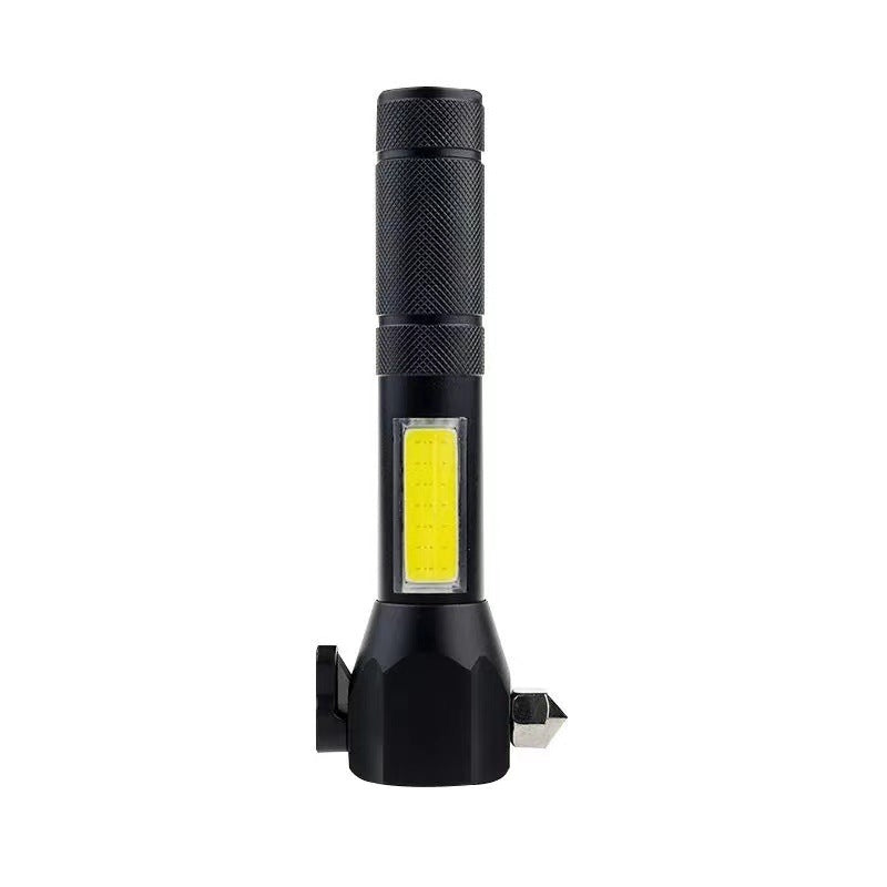Strong Light Outdoor Super Bright Long-range Rechargeable Durable Car Broken Window Hammer Emergency Escape Multifunctional Torch