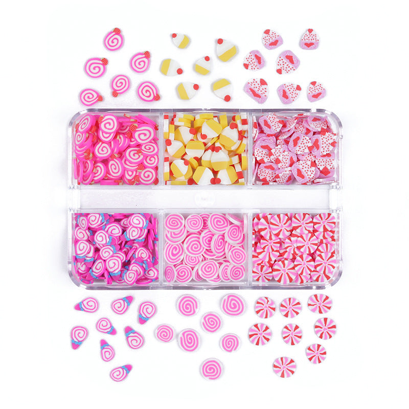 Small 6-grid Boxed Holiday Manicure Polymer Clay Ornament