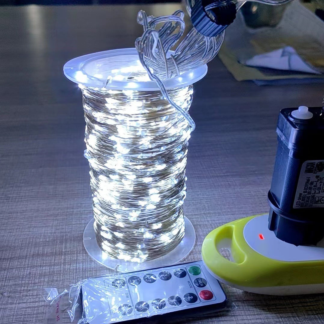 LED Solar Copper Wire Lamp Eight Function Light String
