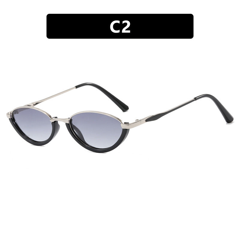 Slim Metal Small Frame Sunglasses Unisex Sun Protection