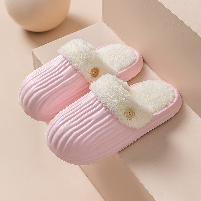 Unisex Detachable Fluffy Slippers With Faux Fur Lining