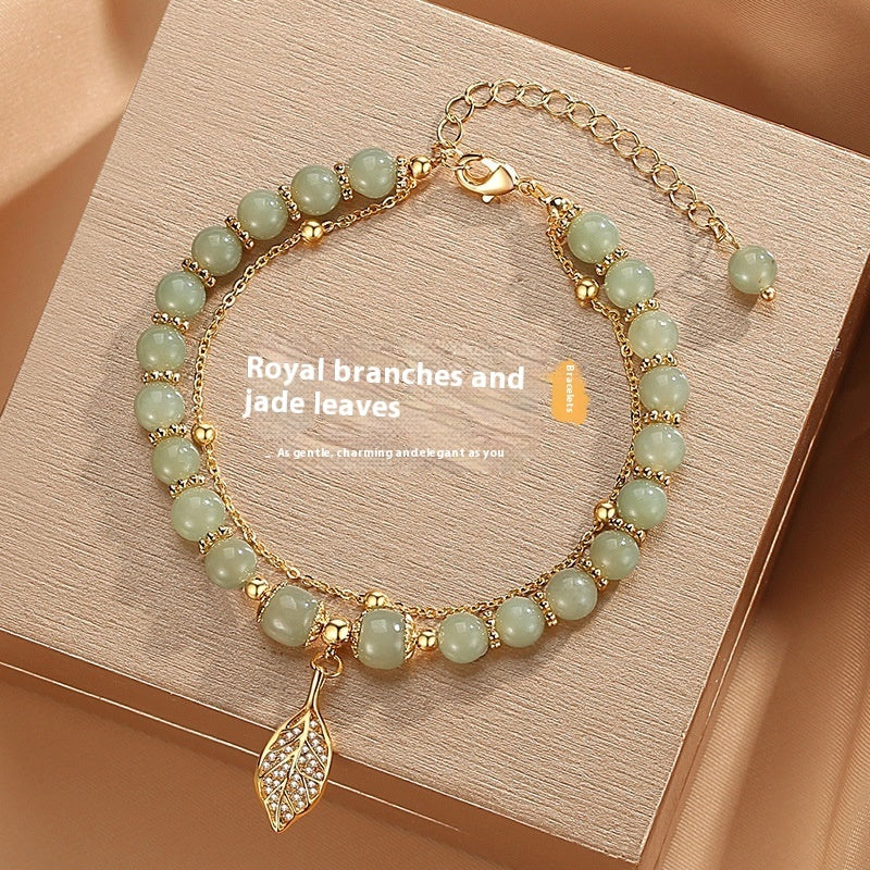 Chinese Style Bamboo Leaf Bracelet For Women