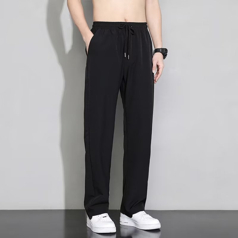 Men’s Straight Draping Elastic Waist Quick-Dry Casual Pants