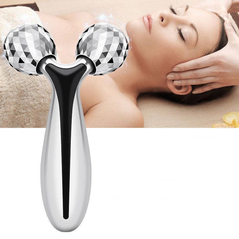 Stainless Steel Resin 3D Face Roller Massager For V Slimming