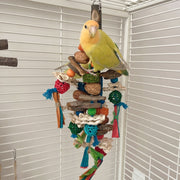 Parrot Natural Material Chewing Toy – Colorful String Combination for Stress Relief and Boredom Reduction