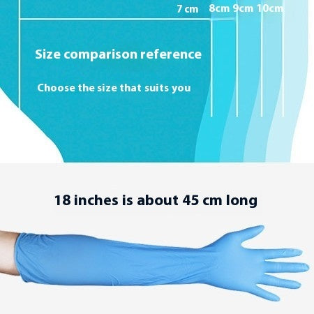 18-Inch Long Waterproof Rubber Disposable Cleaning Gloves