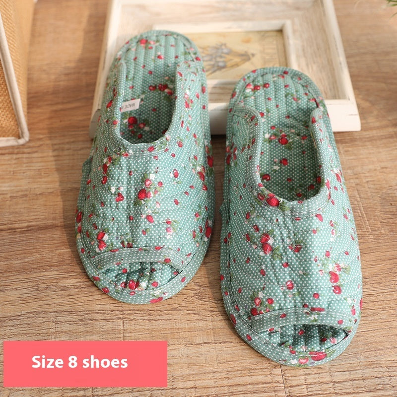 Pastoral Fabric Home Cotton Slippers