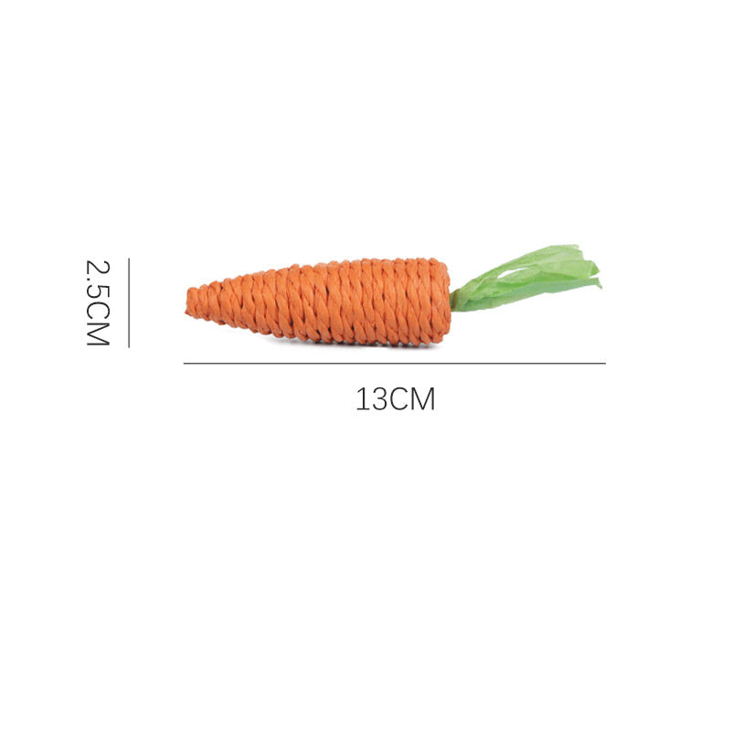 Interactive Carrot-Shaped Catnip and Tooth-Grinding Paper Sticks for Cats