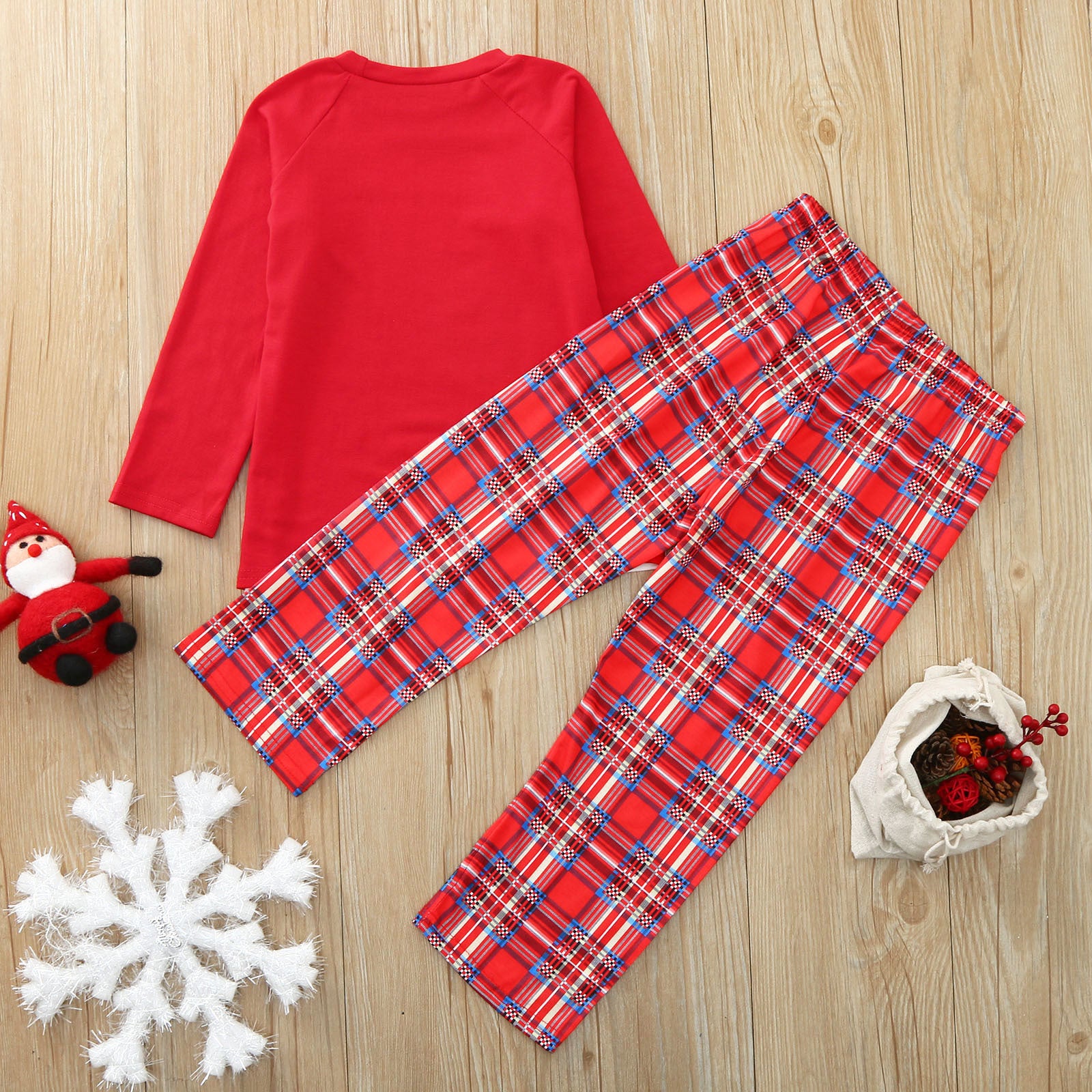 Printed Long-sleeved Pajamas And Home Clothes Christmas Set