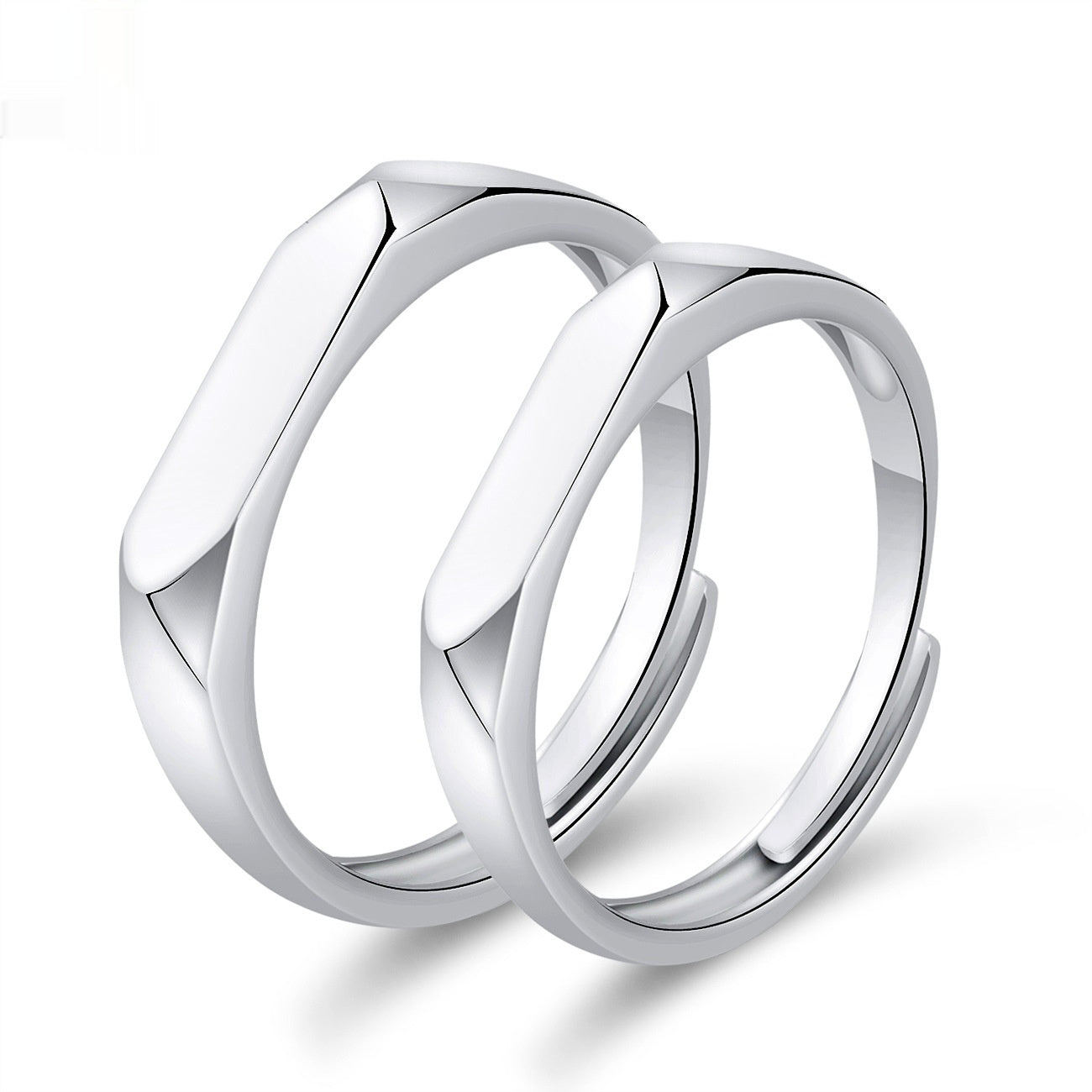 Elegant Crown-Shaped Moissanite Electroplated Copper Couple Rings Set