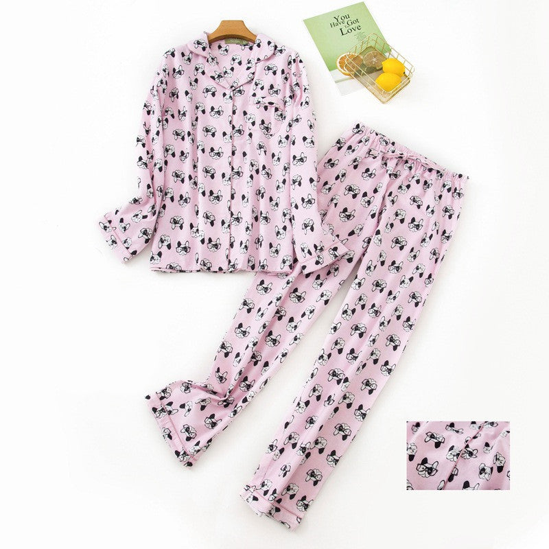 Women's Cotton Long Sleeve Loungewear Set Plaid Print