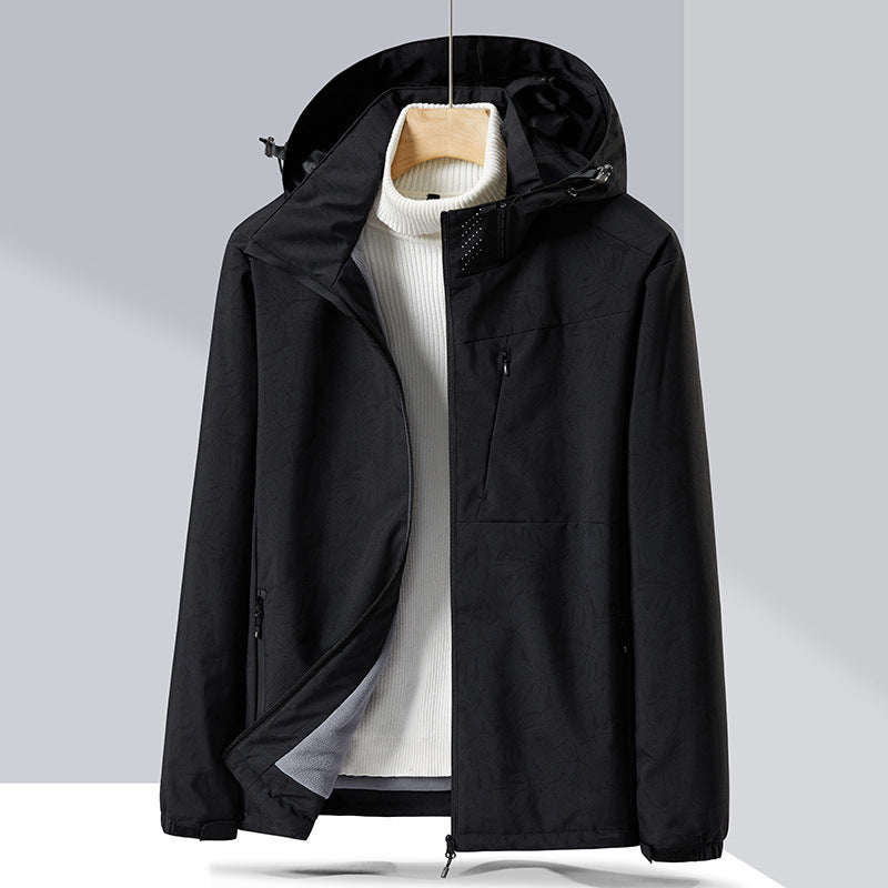 Couple Windproof Single-Layer Jacket & Fleece-Lined Padded Overalls Set