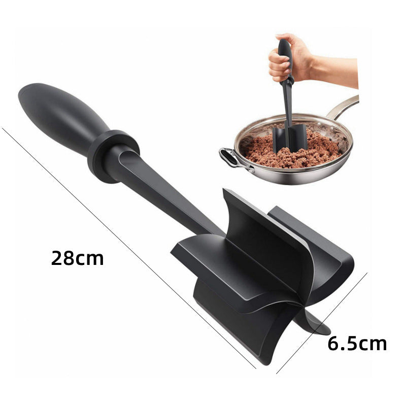 5-Blade Heat-Resistant Nylon Meat Chopper – Non-Scratch Potato Masher & Ground Beef Smasher