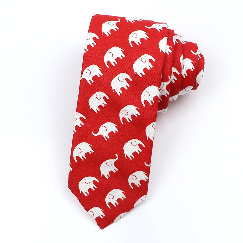 Cartoon Print Cotton Bow Tie – Casual Style
