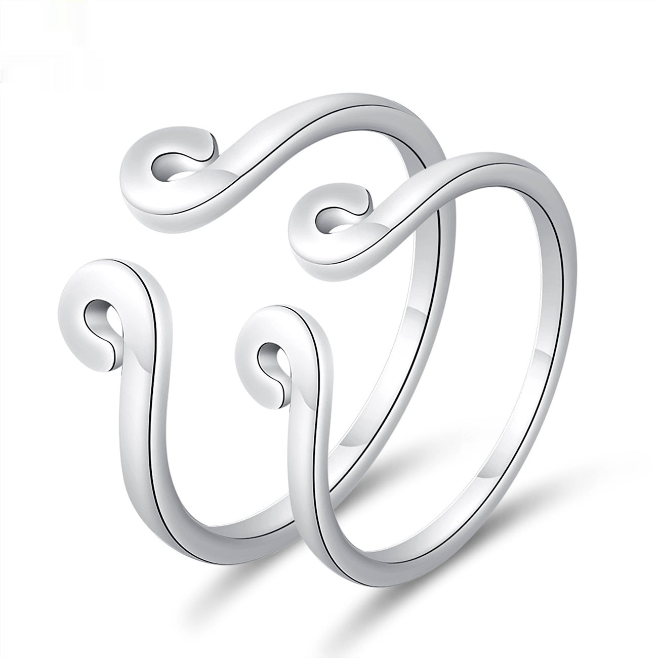 Elegant Crown-Shaped Moissanite Electroplated Copper Couple Rings Set