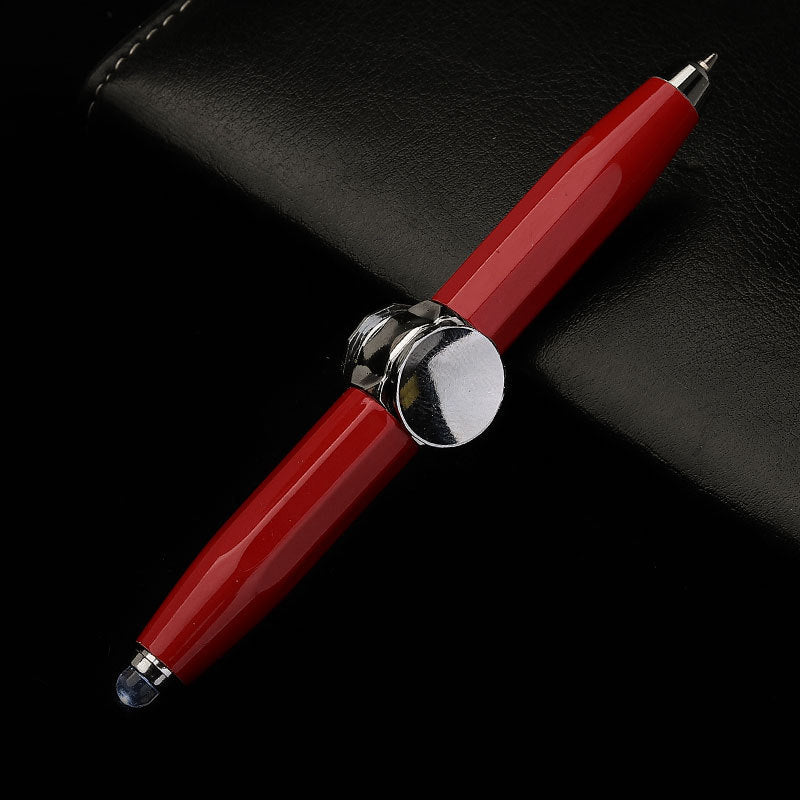 Creative LED Spinning Ballpoint Pen with Decompression Gyro for Office and School