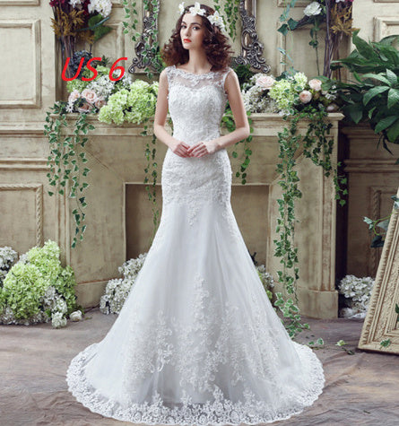 Sexy Lace Mermaid Trailing Wedding Dress for Brides