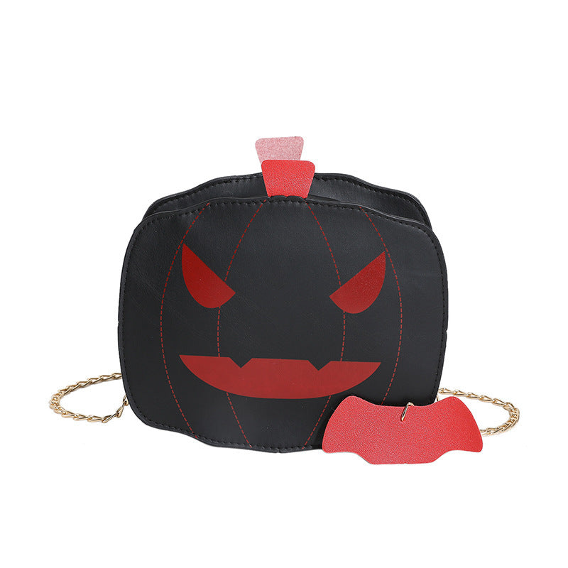 Halloween Pumpkin Shoulder Bag – Funny Cartoon Chain Crossbody Purse