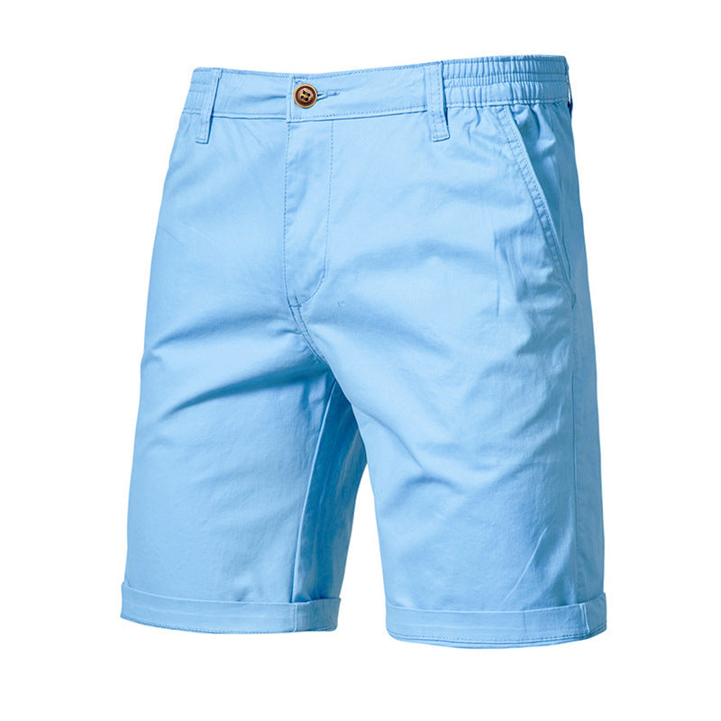 Straight Slim Cropped Pants Plus Size Solid Color Men's Clothing