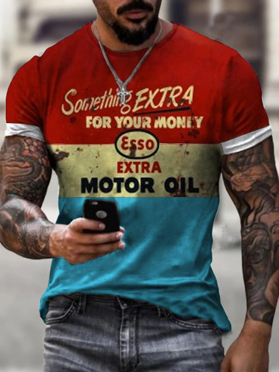 Men's Sports Round Neck Slim Youth Printed T-shirt