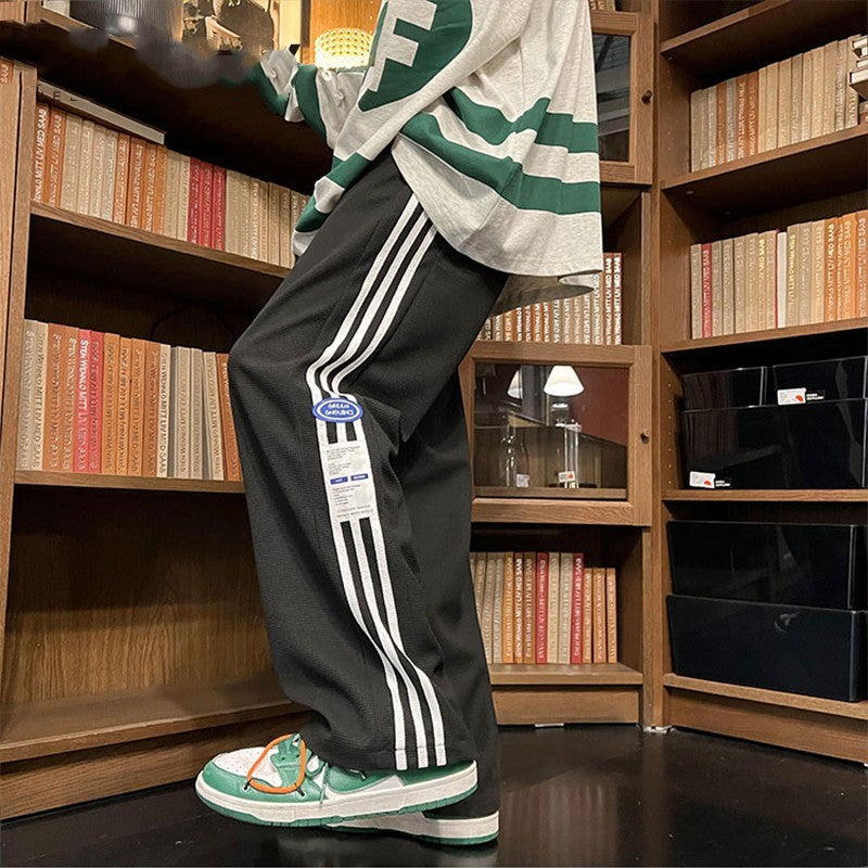Men’s Summer Striped Loose Straight Sweatpants