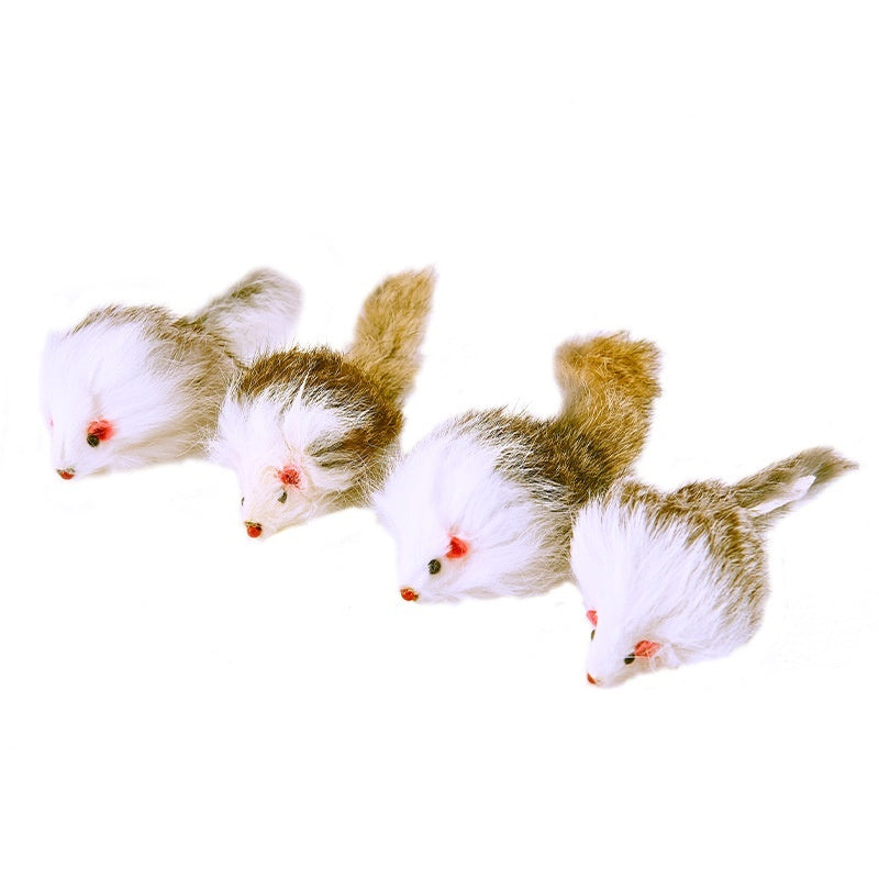 Cat Two-color Leather Rabbit Fur Large Mouse Toy