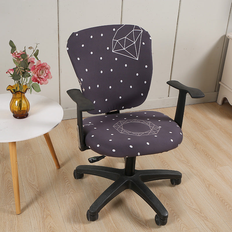 Modern Striped Polyester Split Universal Office Swivel Chair Cover