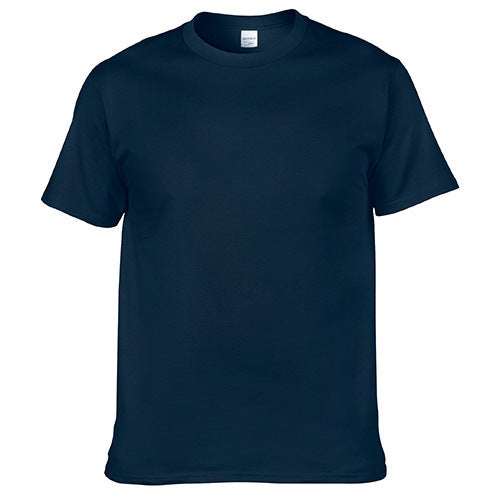 Round Neck T Shirt Solid Color Short Sleeved Men's T Shirt