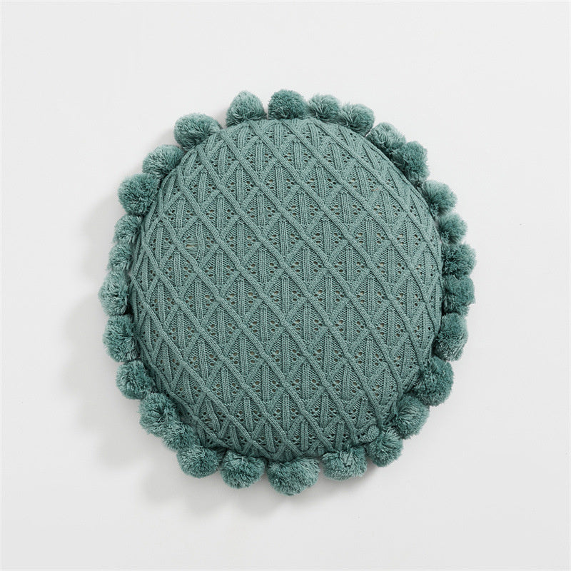 Ball Throw Pillow Futon Knitted Cushion Nordic Design Knitted Yarn