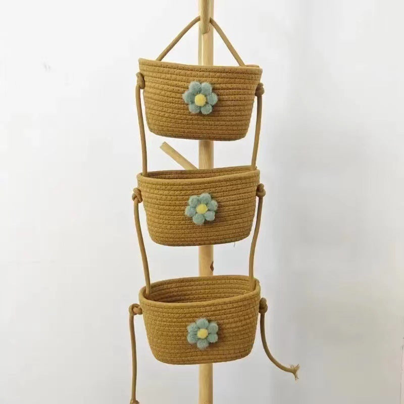 Wall-mounted Storage Basket Dormitory Room Storage Rack