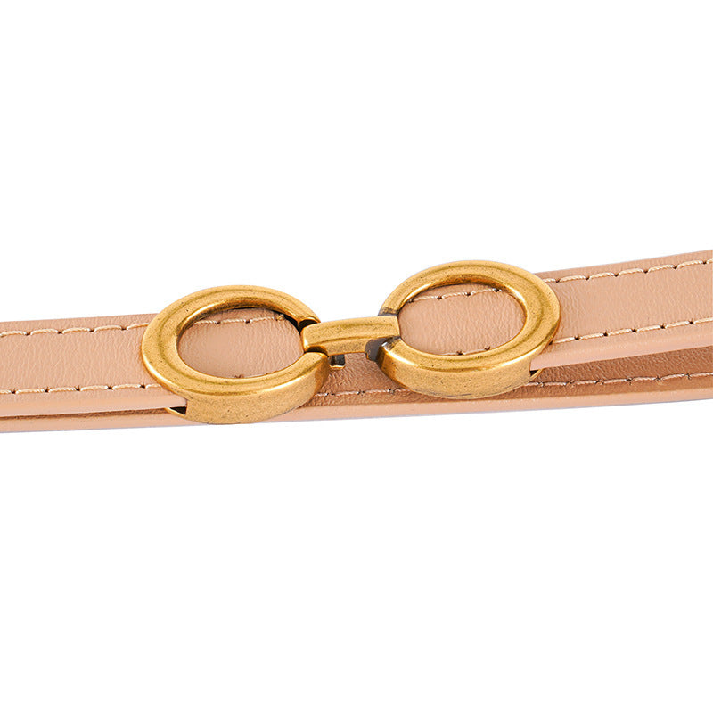 Women's Thin Double Buckle Waist Belt