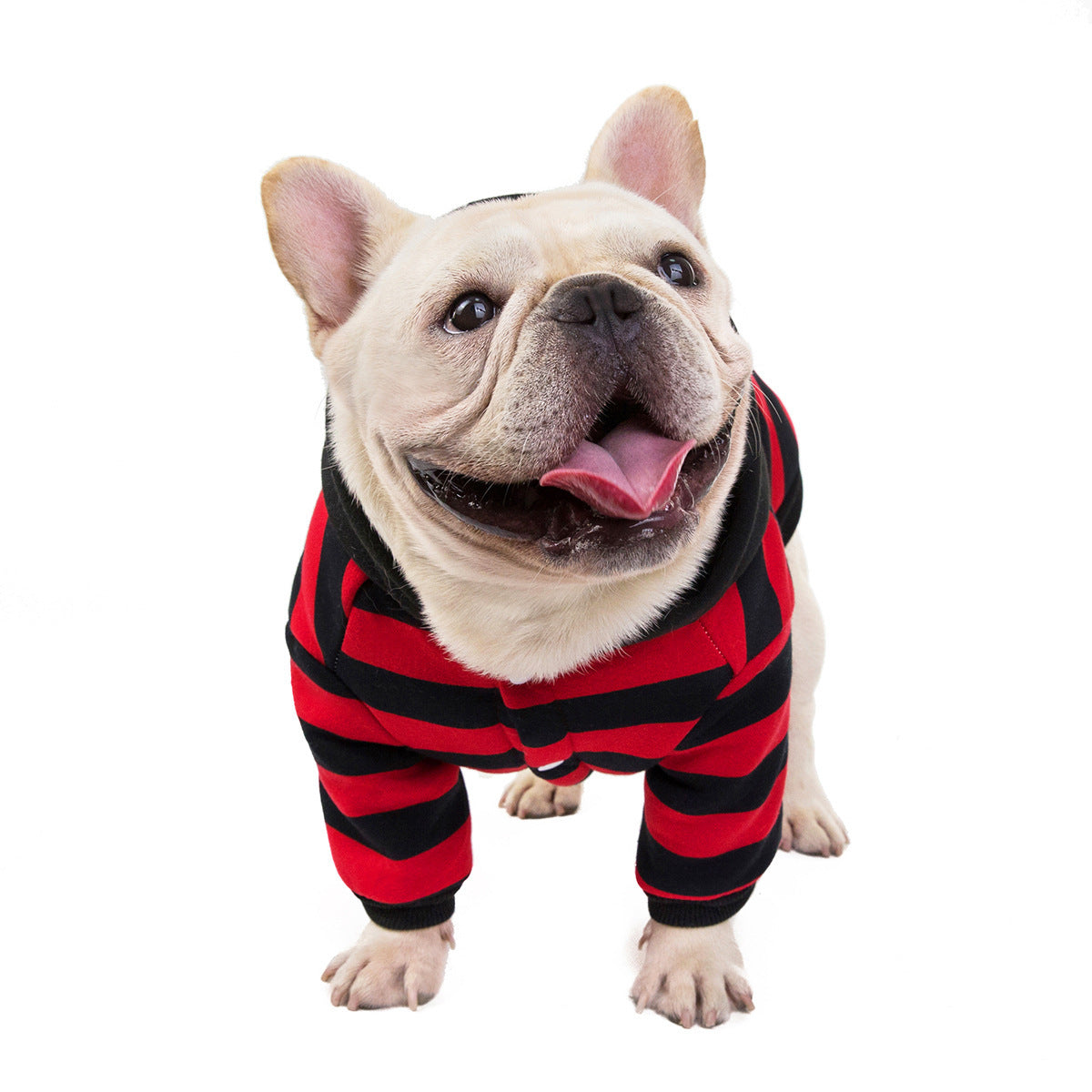Pet Clothes Autumn And Winter  Striped Two-leg Cotton Coat