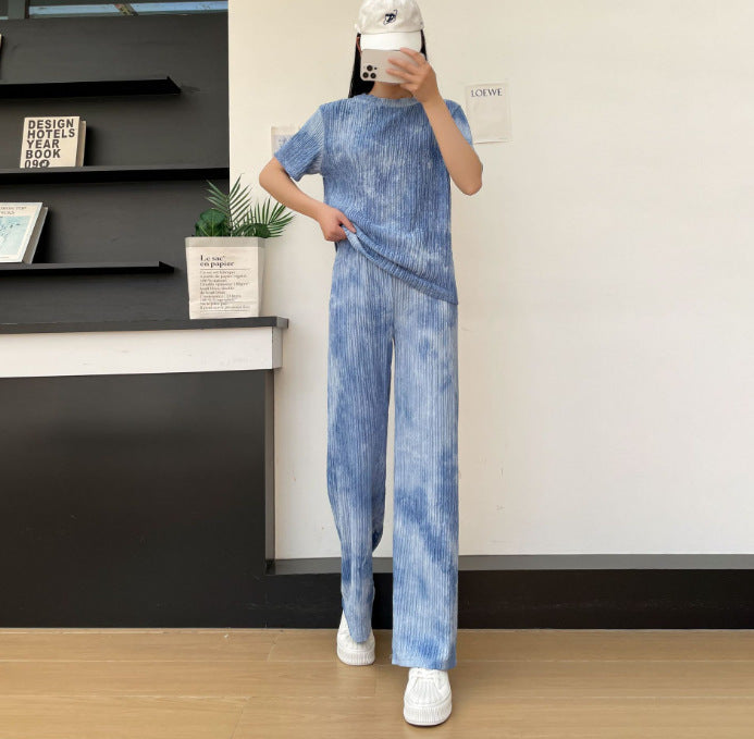 Unisex Gradient Polyester Lounge Set Slim Fit Homewear