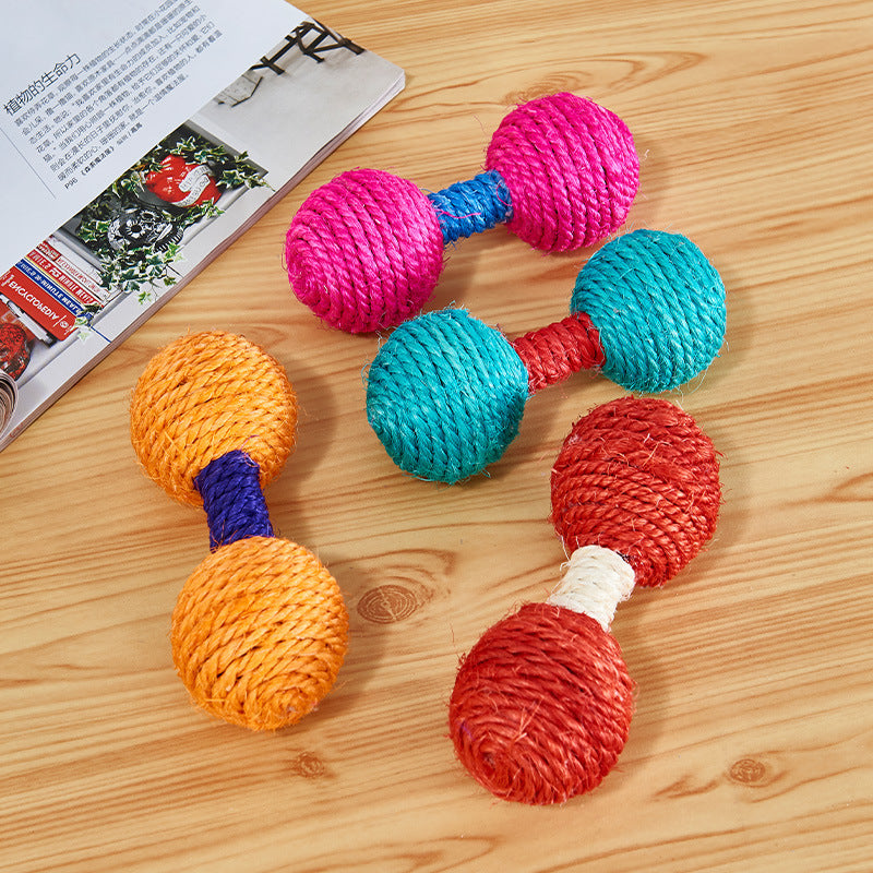 Cat Supplies Sisal Dumbbell Ball Toy Color Mini