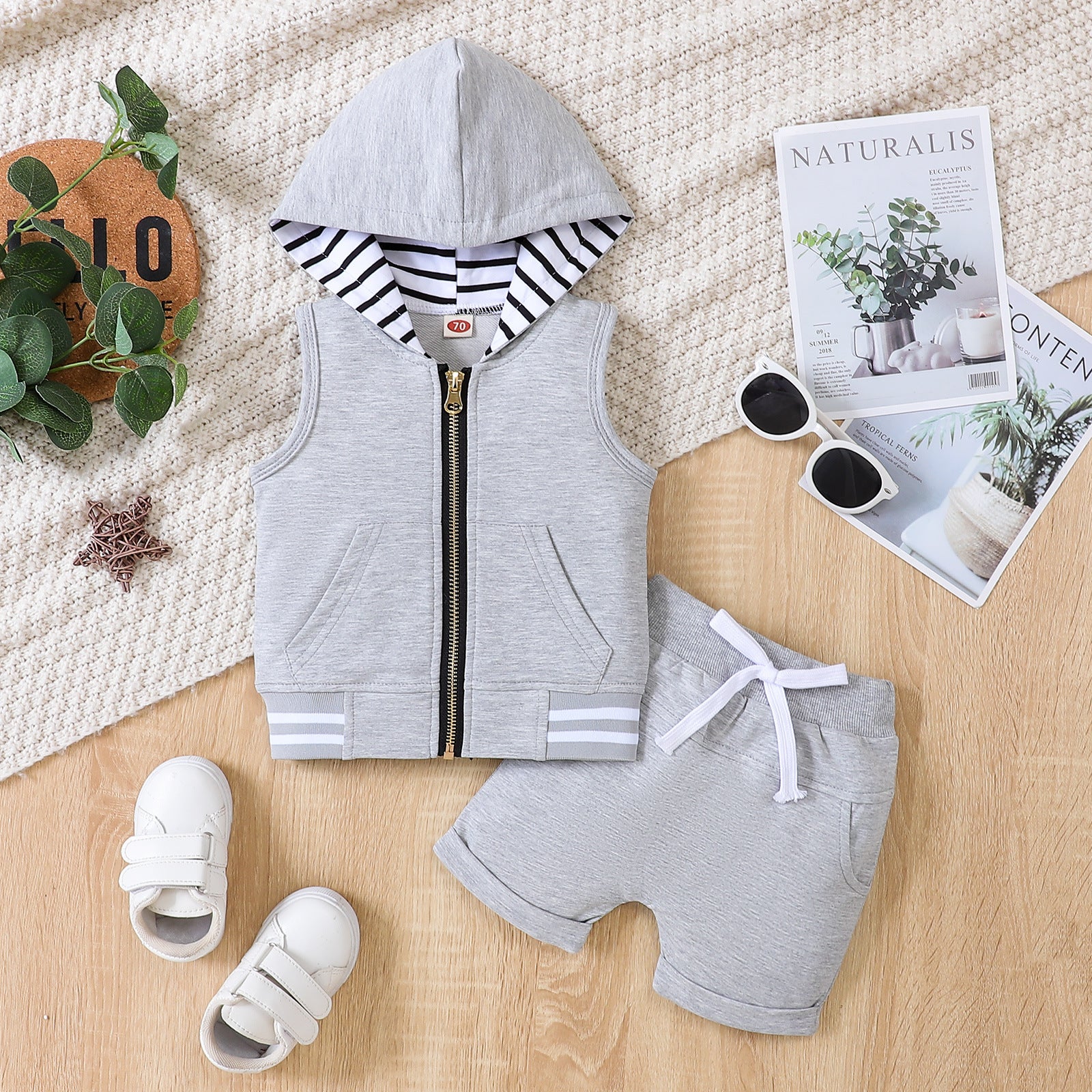 Fashion Children's Zip-up Shirt Suit