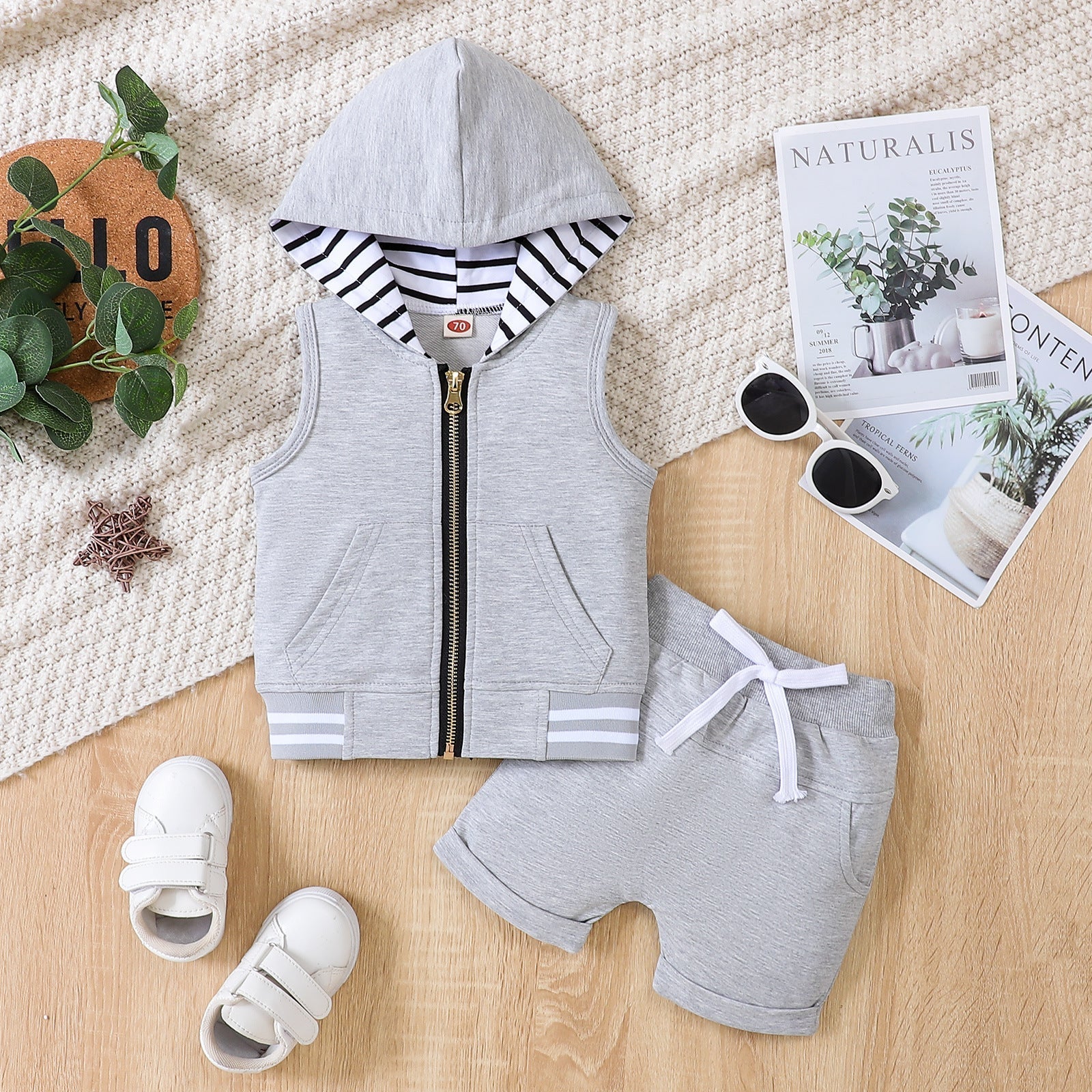 Boys' Cotton Star Print Long Sleeve Two Piece Suit Smart