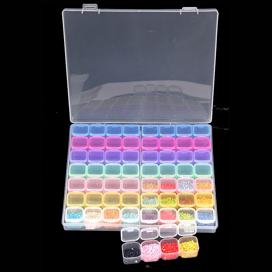 Transparent Plastic Jewelry Storage Box – Diamond Painting & Drawing Tool Case