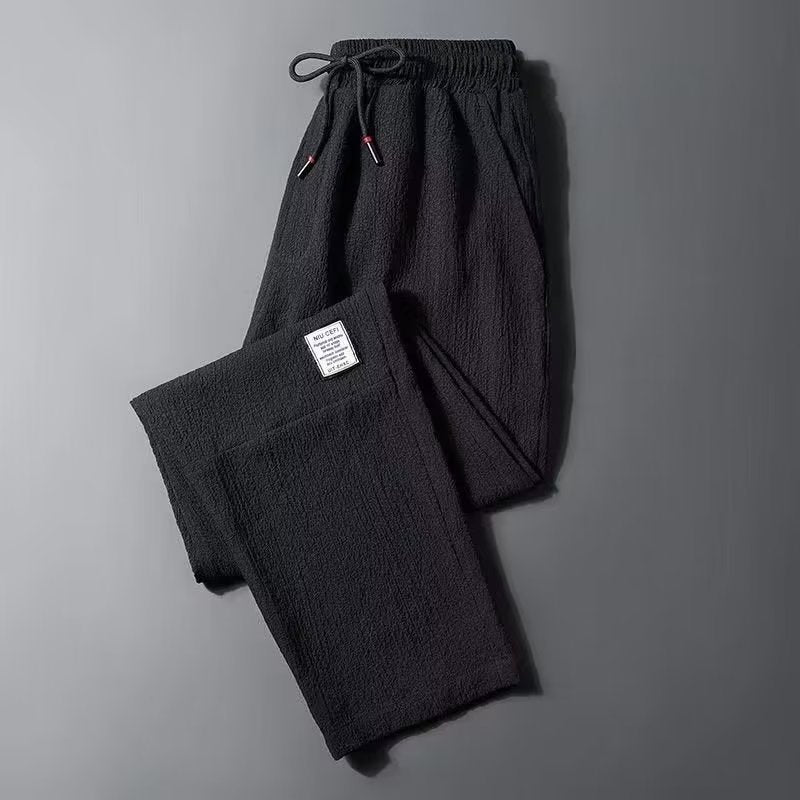 Men’s Straight Draping Elastic Waist Quick-Dry Casual Pants