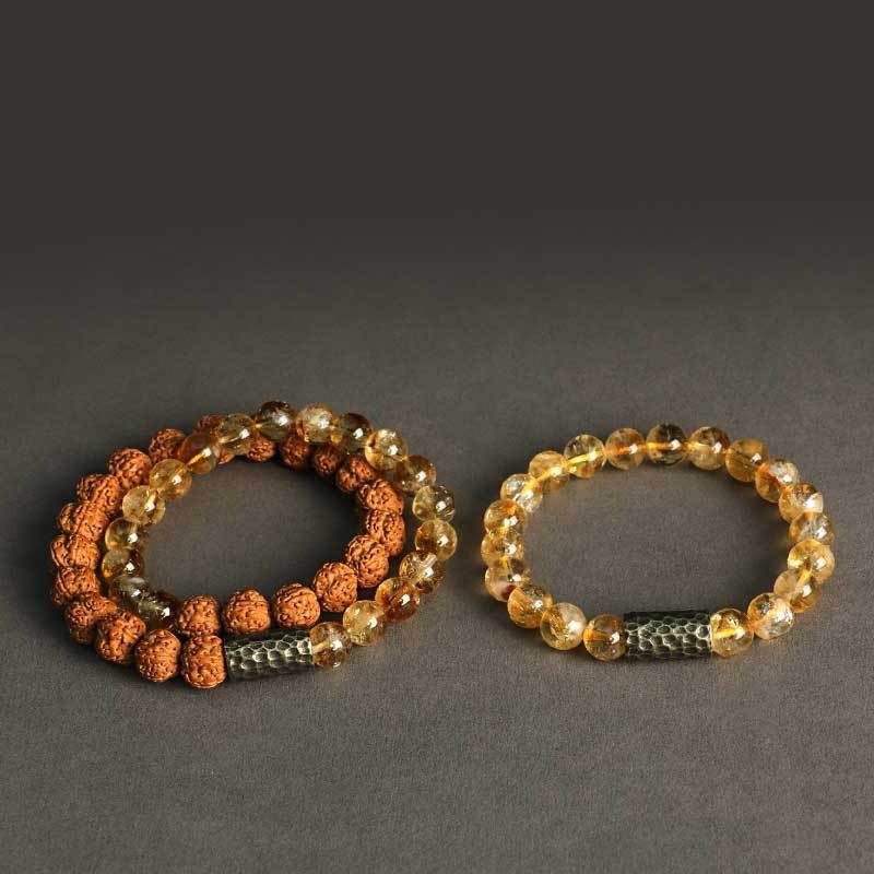 Bodhi Yellow Tower Crystal Double Ring Bracelet
